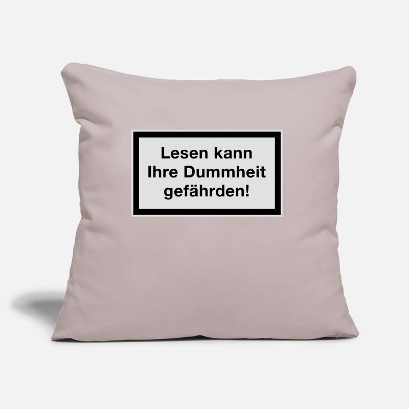 Reading can endanger your stupidity! Sofa pillowcase 17,3'' x 17,3'' (45 x 45 cm)