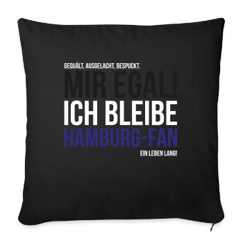 Ich bleibe Hamburg-Fan - Sofakissenbezug 45 x 45 cm - Schwarz - Vorne