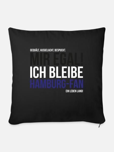 Ich bleibe Hamburg-Fan - Sofakissenbezug 45 x 45 cm - Schwarz