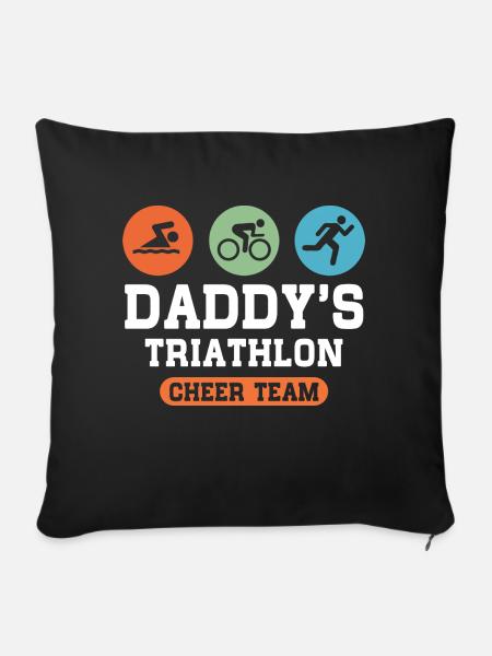 Triathlon Daddy - Sofakissenbezug 45 x 45 cm - Schwarz