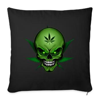 Hemp Skullhead 001 AllroundDesigns - Sofa pillowcase 17,3'' x 17,3'' (45 x 45 cm) - black - Front