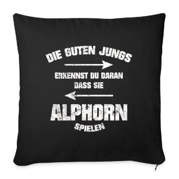 ALPHORN DIE GUTEN JUNGS GRUNGE STYLE SHIRT - Sofakissenbezug 45 x 45 cm - Schwarz - Vorne