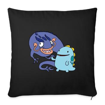 Derpy Dragons - Sofa pillowcase 17,3'' x 17,3'' (45 x 45 cm) - black - Front