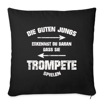 TROMPETE DIE GUTEN JUNGS GRUNGE SHIRT - Sofakissenbezug 45 x 45 cm - Schwarz - Vorne