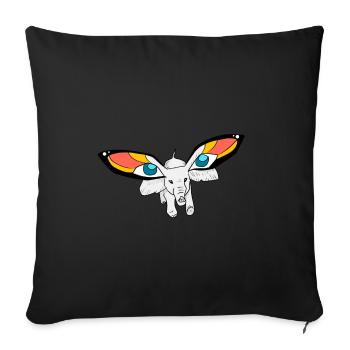 Butterfly Elefant - Sofakissenbezug 45 x 45 cm - Schwarz - Vorne