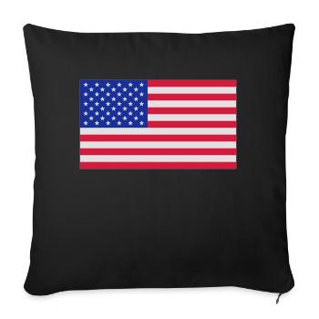 USA Flag - Housse de coussin décorative 45 x 45 cm - noir - Devant