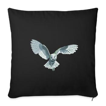 barn owl - Sofakissenbezug 45 x 45 cm - Schwarz - Vorne