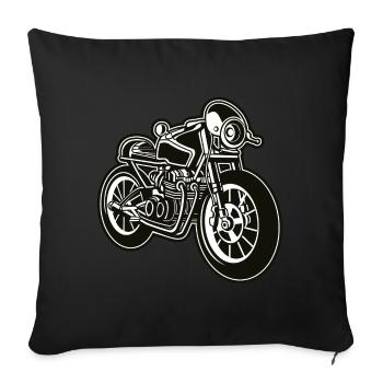 Cafe Racer Motorcycle 01_black white - Sofa pillowcase 17,3'' x 17,3'' (45 x 45 cm) - black - Front