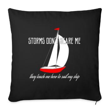 Sailing sailboat skipper storm boat yacht captain - Sofa pillowcase 17,3'' x 17,3'' (45 x 45 cm) - black - Front