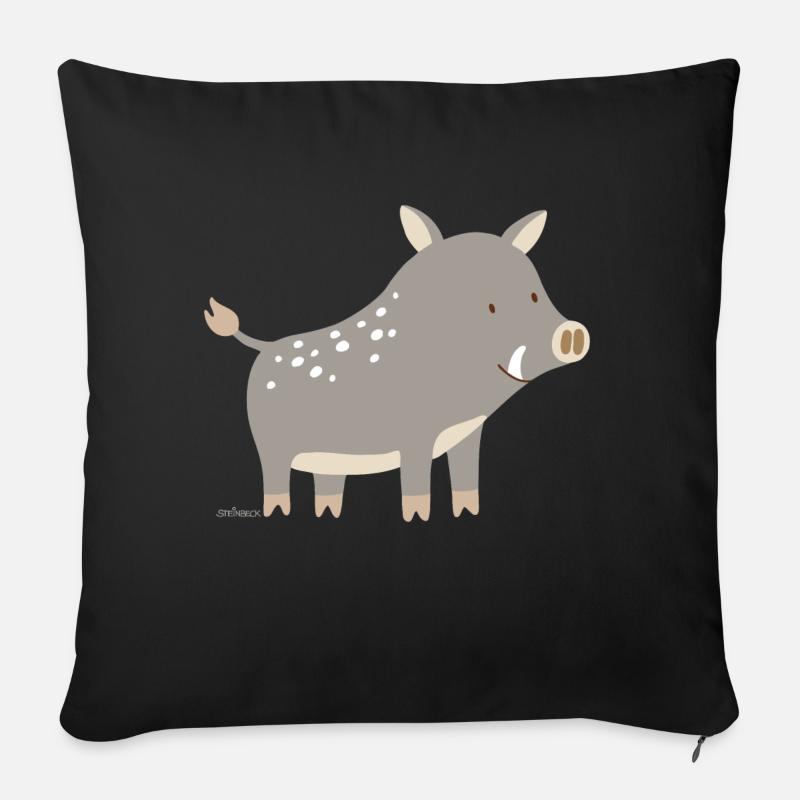 Wildschwein - Sofakissenbezug 45 x 45 cm - Schwarz