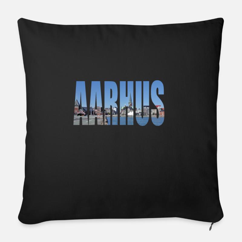 AARHUS - Housse de coussin décorative 45 x 45 cm - noir