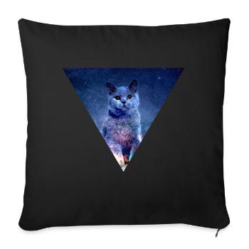GALAXY CAT CAT LOVERS CHATS CHATONS CADEAUX - Housse de coussin décorative 45 x 45 cm - noir - Devant