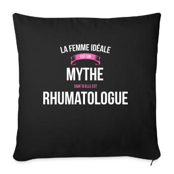 Rhumatologue idéale mythe cadeau noël - Housse de coussin décorative 45 x 45 cm - noir - Devant