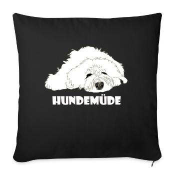 hundemüde - Sofakissenbezug 45 x 45 cm - Schwarz - Vorne