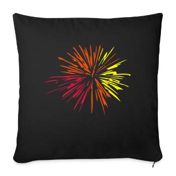 feu artifice - Housse de coussin décorative 45 x 45 cm - noir - Devant