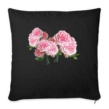 rosen roses blumen flowers garten garden3 - Sofakissenbezug 45 x 45 cm - Schwarz - Vorne