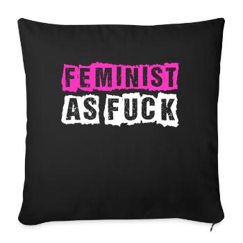 Feminist T-shirt cadeau idée d’anniversaire drôle - Housse de coussin décorative 45 x 45 cm - noir - Devant