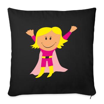 Girl - Sofa pillowcase 17,3'' x 17,3'' (45 x 45 cm) - black - Front