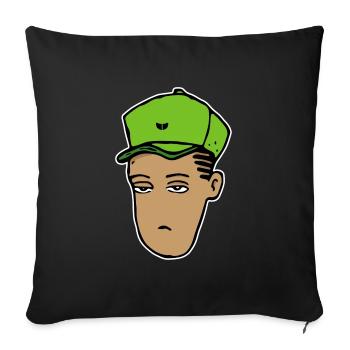 Hip-Hop Head (Stroke) - Sofa pillowcase 17,3'' x 17,3'' (45 x 45 cm) - black - Front