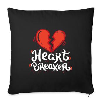 Heartbreaker Liebe Herz Romantik Beziehung Herz - Sofakissenbezug 45 x 45 cm - Schwarz - Vorne