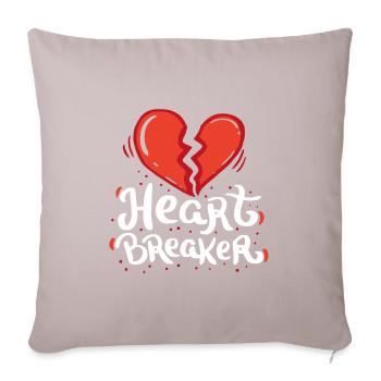 coeur coeur amour Heartbreaker relation amoureuse - Housse de coussin décorative 45 x 45 cm - taupe clair - Devant