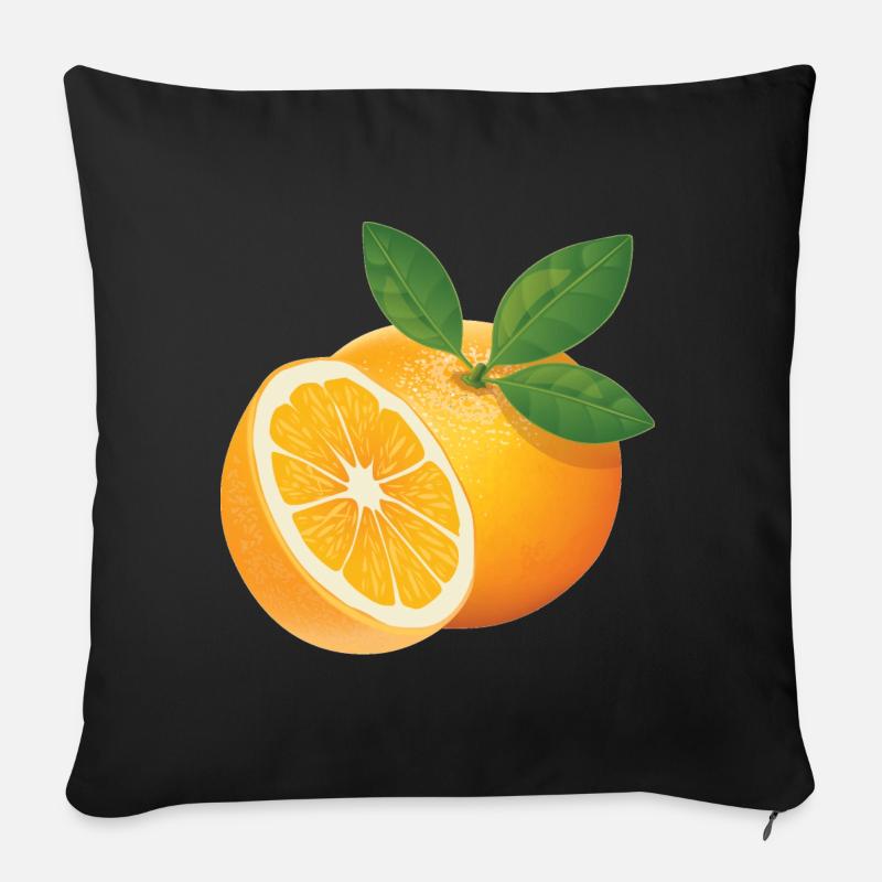Orange - Sofakissenbezug 45 x 45 cm - Schwarz