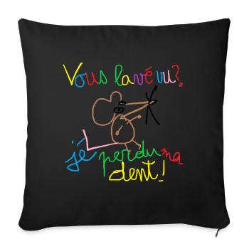 Vous lavé vu ? - Housse de coussin décorative 45 x 45 cm - noir - Devant
