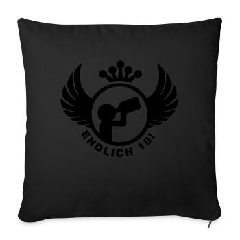 endlich 18 - Sofa pillowcase 17,3'' x 17,3'' (45 x 45 cm) - black - Front