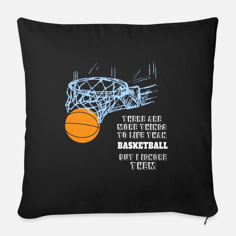 Basketball Sport Shirt - lustiger Spruch hobby - Sofakissenbezug 45 x 45 cm - Schwarz