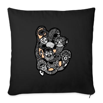 Masques tribaux - Housse de coussin décorative 45 x 45 cm - noir - Devant