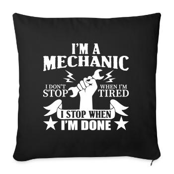 Funny Mechanic stop when done - Sofa pillowcase 17,3'' x 17,3'' (45 x 45 cm) - black - Front