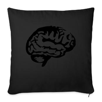 Brain_silhouette - Sofakissenbezug 45 x 45 cm - Schwarz - Vorne