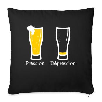 pression - depression - bière - Housse de coussin décorative 45 x 45 cm - noir - Devant