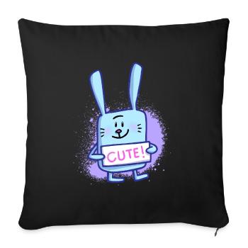 Cute bunny - Sofa pillowcase 17,3'' x 17,3'' (45 x 45 cm) - black - Front