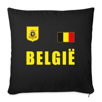 Belgien Fussball T-Shirt Trikot Fanshirt Fans - Sofakissenbezug 45 x 45 cm - Schwarz - Vorne