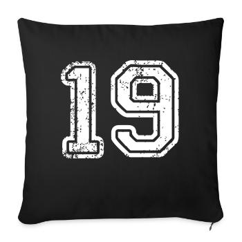 19 - Sofa pillowcase 17,3'' x 17,3'' (45 x 45 cm) - black - Front