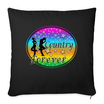 country forever - Housse de coussin décorative 45 x 45 cm - noir - Devant