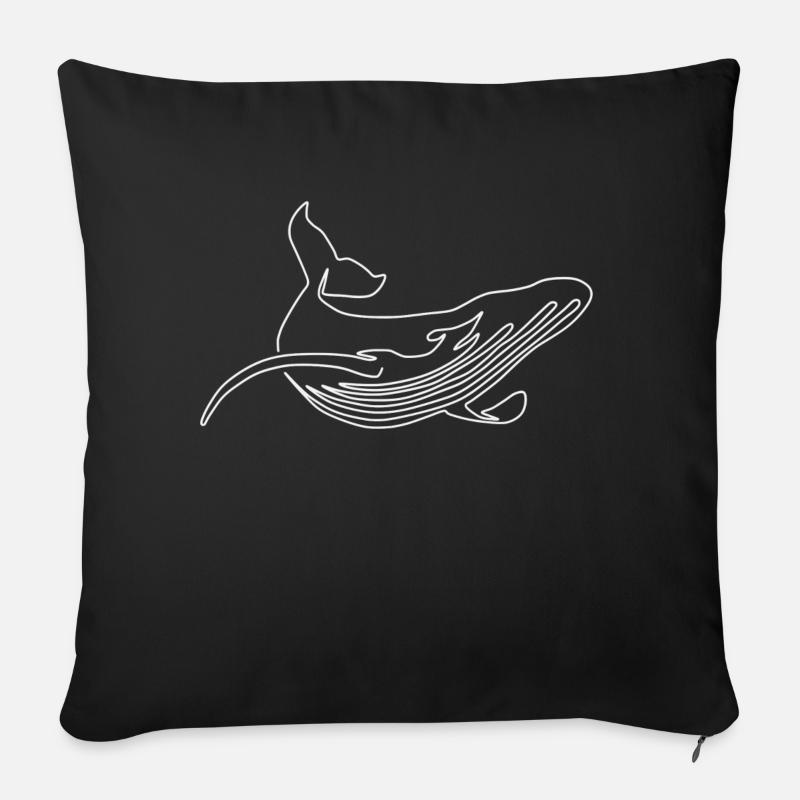 baleine - Housse de coussin décorative 45 x 45 cm - noir