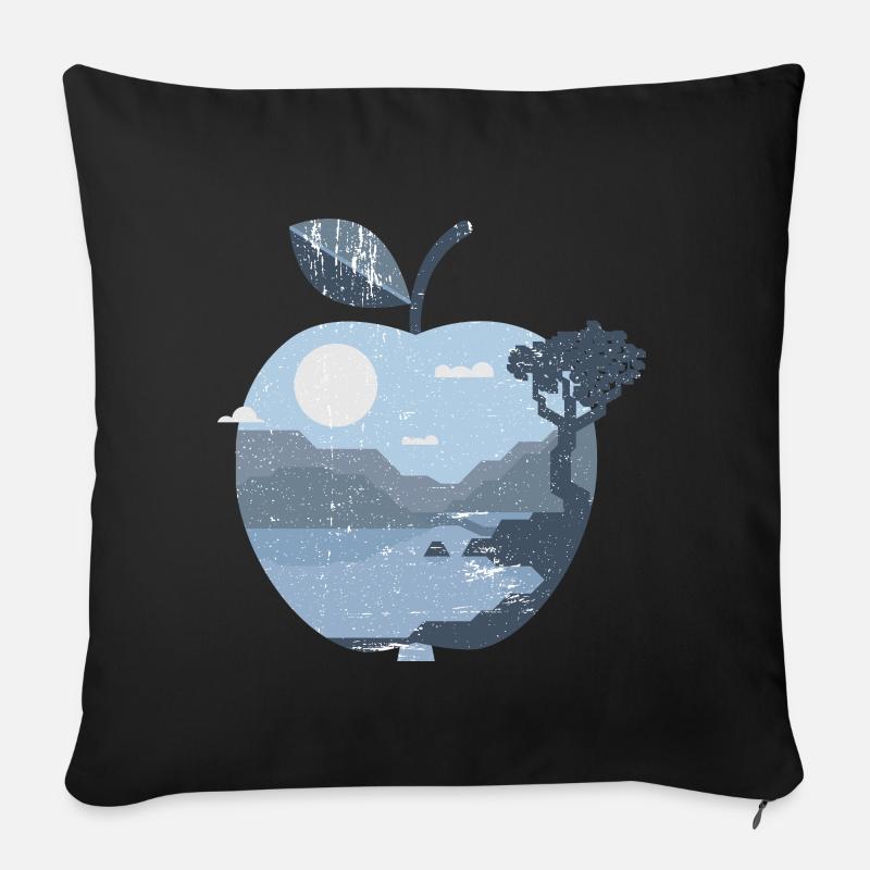 Vintage panorama apple - Housse de coussin décorative 45 x 45 cm - noir