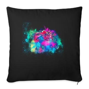 Elephant pachyderm colorful - Sofa pillowcase 17,3'' x 17,3'' (45 x 45 cm) - black - Front