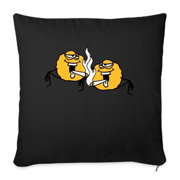 2 friends team couple stoned kiffen kiffer stoned h - Sofa pillowcase 17,3'' x 17,3'' (45 x 45 cm) - black - Front