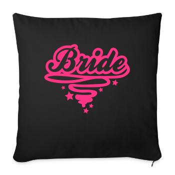 bride_design_1rr1 - Sofa pillowcase 17,3'' x 17,3'' (45 x 45 cm) - black - Front