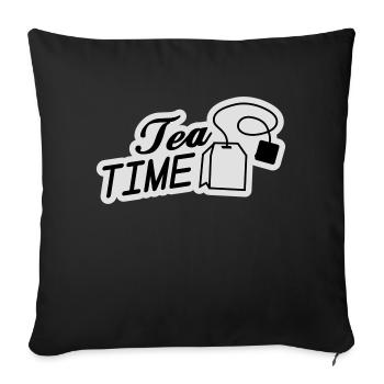 tea_time__f2 - Sofakissenbezug 45 x 45 cm - Schwarz - Vorne
