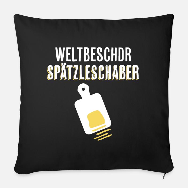 Spätzleschaber schwäbisches Geschenk kochen essen - Sofakissenbezug 45 x 45 cm - Schwarz