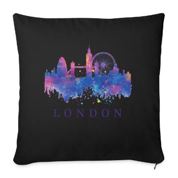 Londres Skyline - Housse de coussin décorative 45 x 45 cm - noir - Devant
