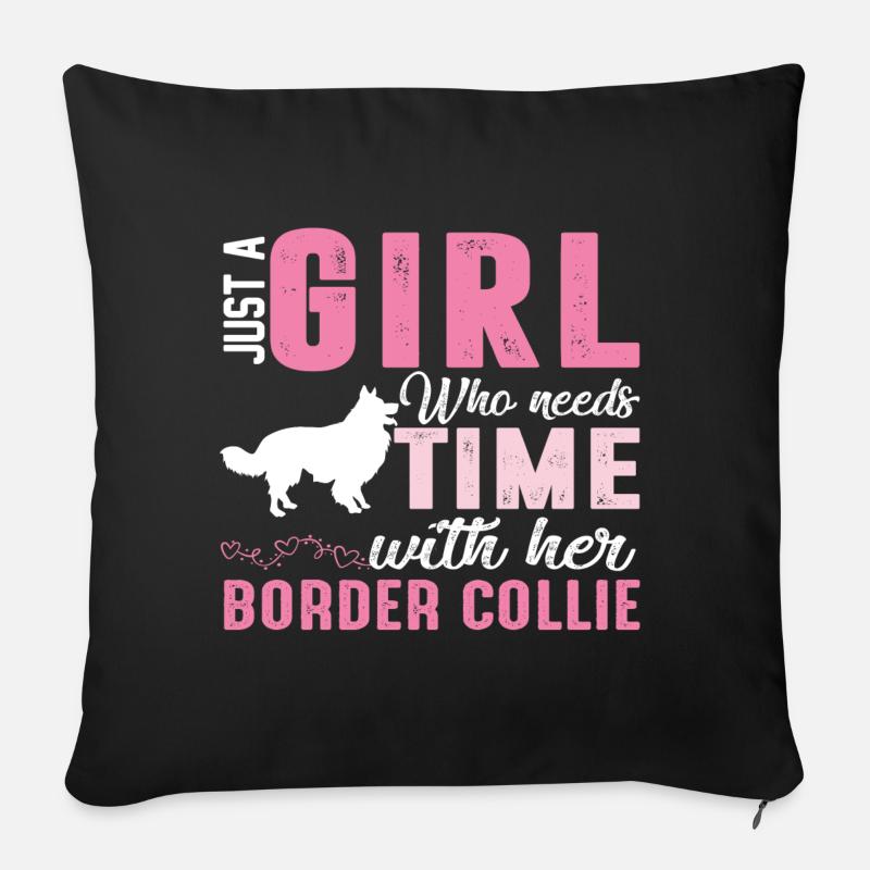 Border Collie - Sofa pillowcase 17,3'' x 17,3'' (45 x 45 cm) - black