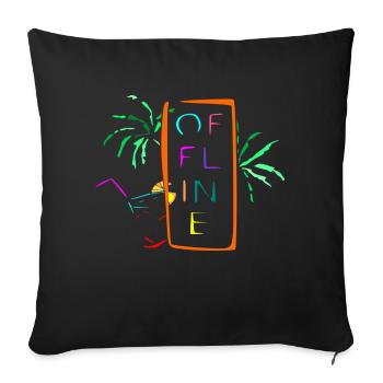 mehrfarbige Offline-Linie - Sofakissenbezug 45 x 45 cm - Schwarz - Vorne