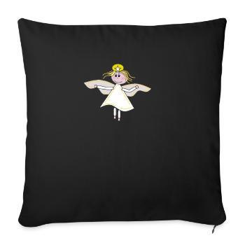Angel guardian angel - Sofa pillowcase 17,3'' x 17,3'' (45 x 45 cm) - black - Front