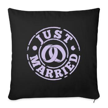 just_married - Housse de coussin décorative 45 x 45 cm - noir - Devant