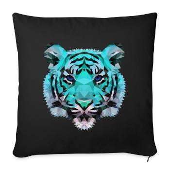 Tiger Polygone lion sauvage idée cadeau - Housse de coussin décorative 45 x 45 cm - noir - Devant